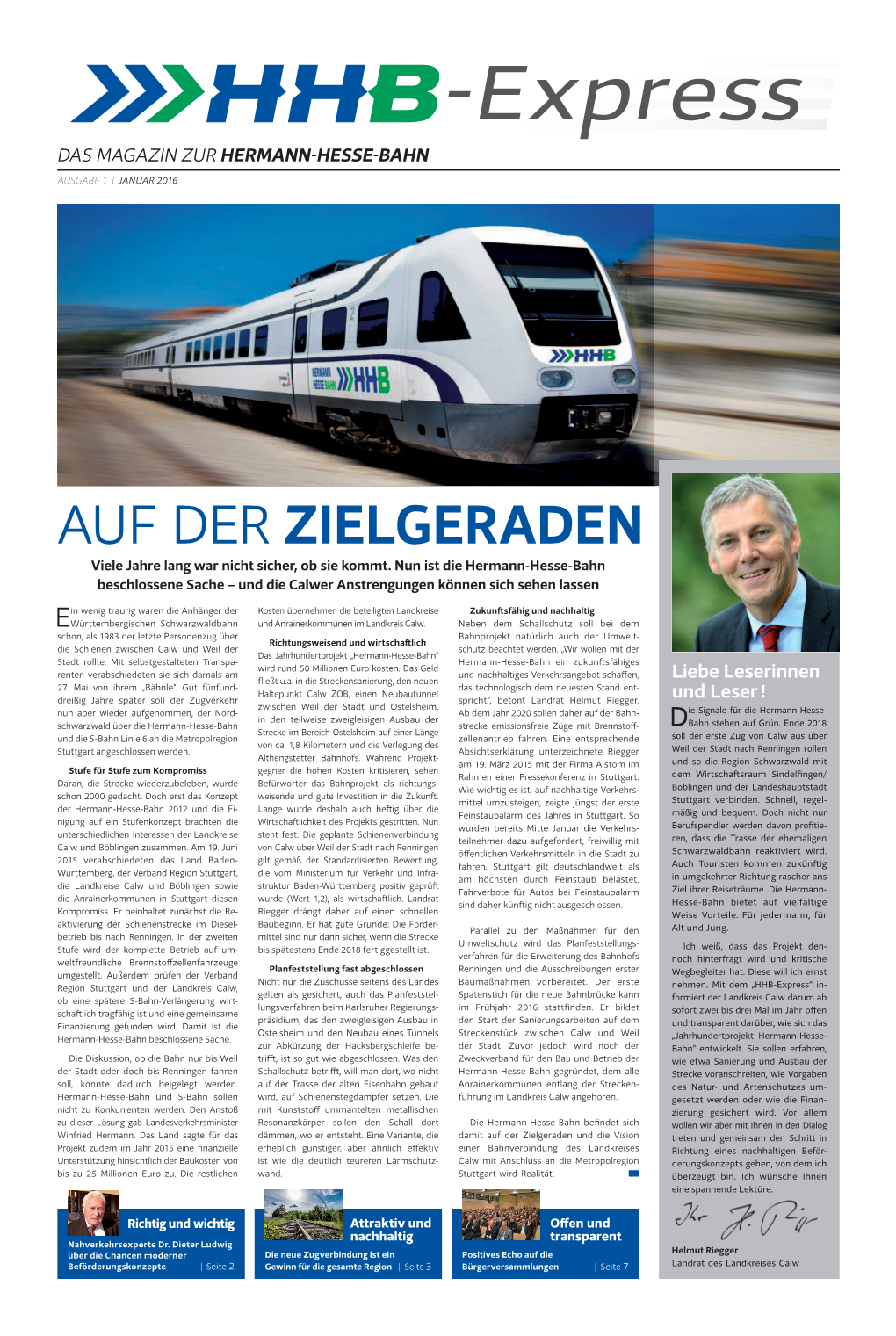 Das Magazin Zur Hermann-Hesse-Bahn Ausgabe 1 | Januar 2016
