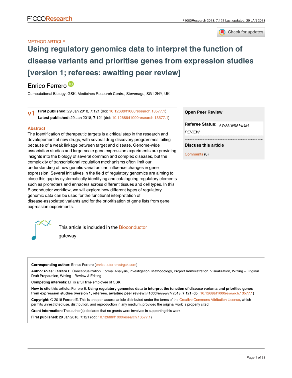 Using Regulatory Genomics Data to Interpret the Function of Disease Variants and Prioritise Genes from Expression Studies
