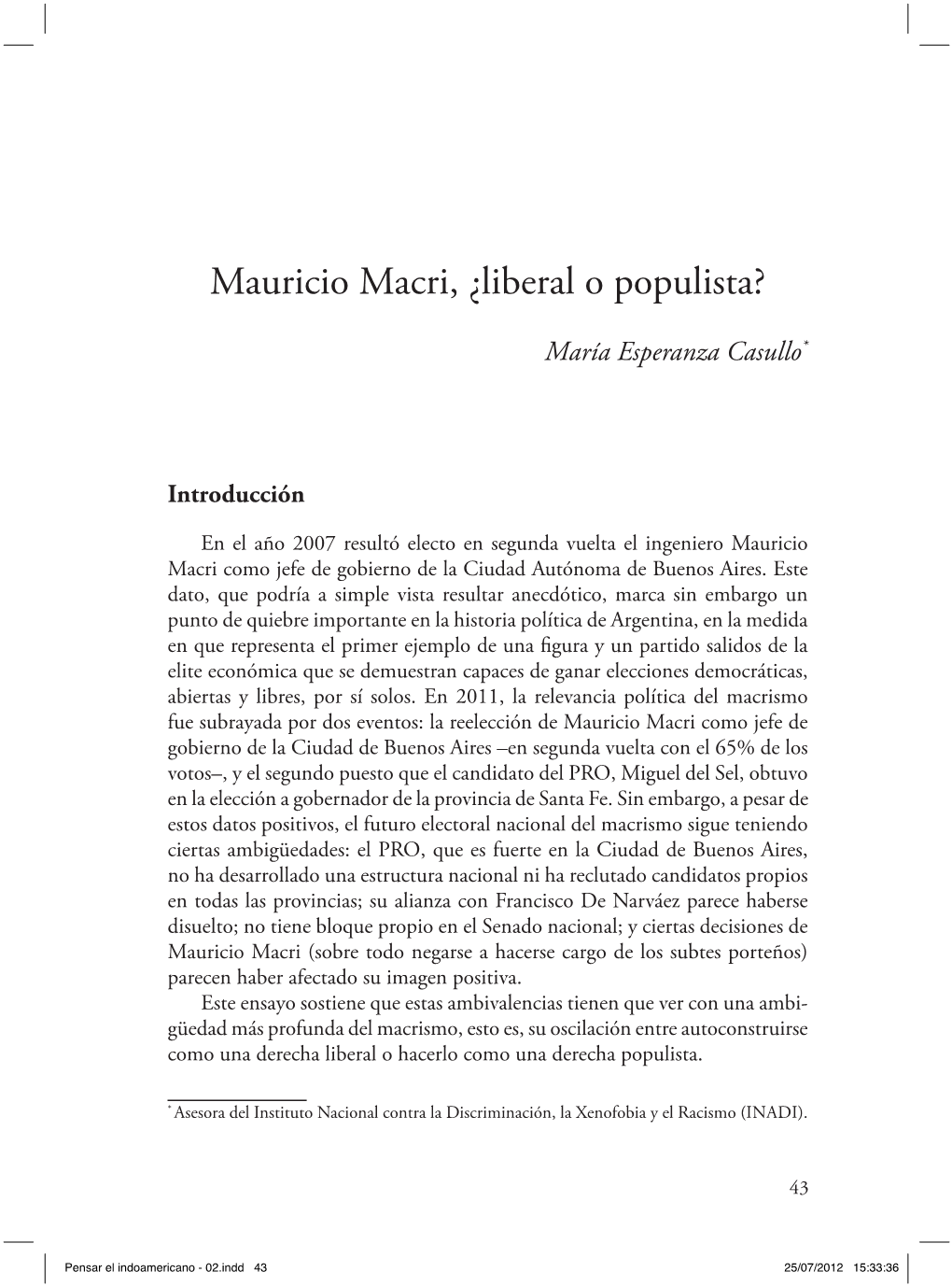 Mauricio Macri, ¿Liberal O Populista?