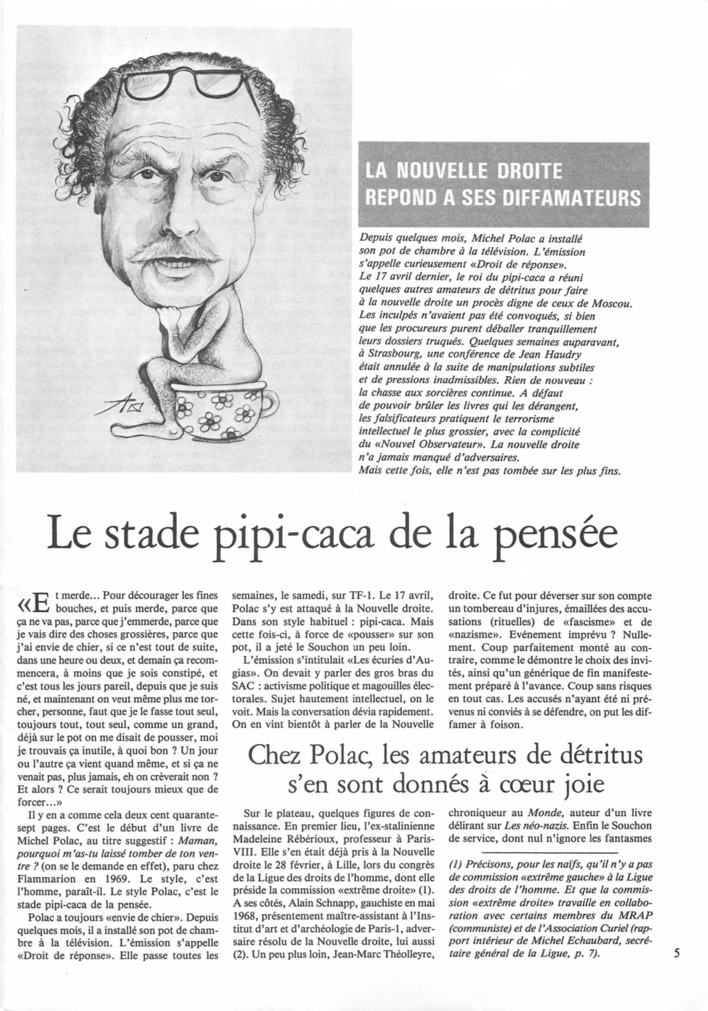 Le Stade Pipi-Caca De La Pensée