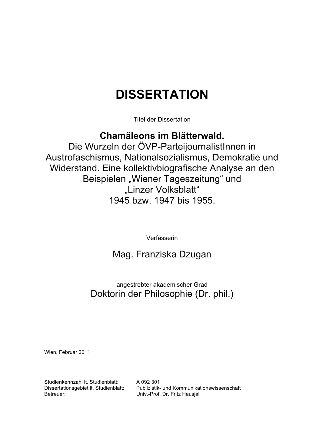 Dissertation