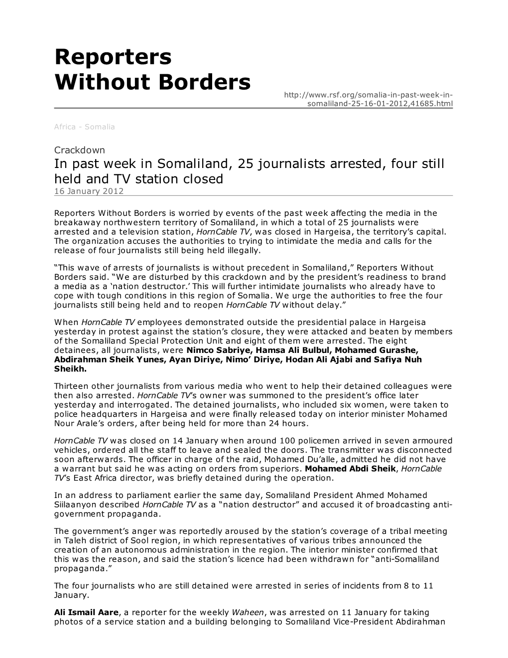 Reporters Without Borders Somaliland-25-16-01-2012,41685.Html