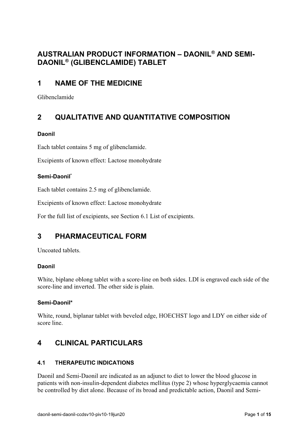 Glibenclamide) Tablet