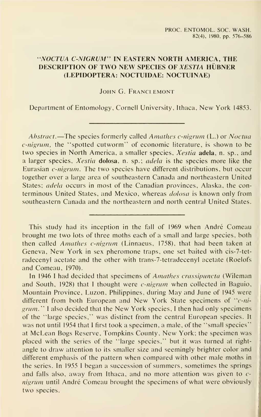 Proceedings of the Entomological Society of Washington