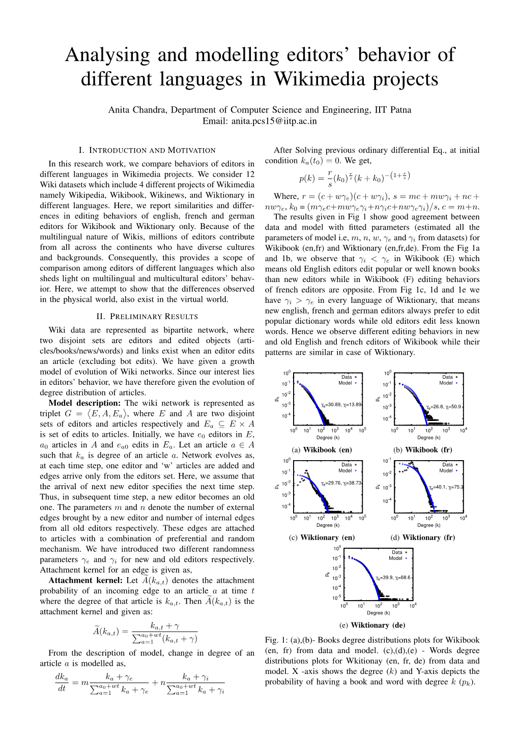 Analysing and Modelling Editors' Behavior of Different Languages In