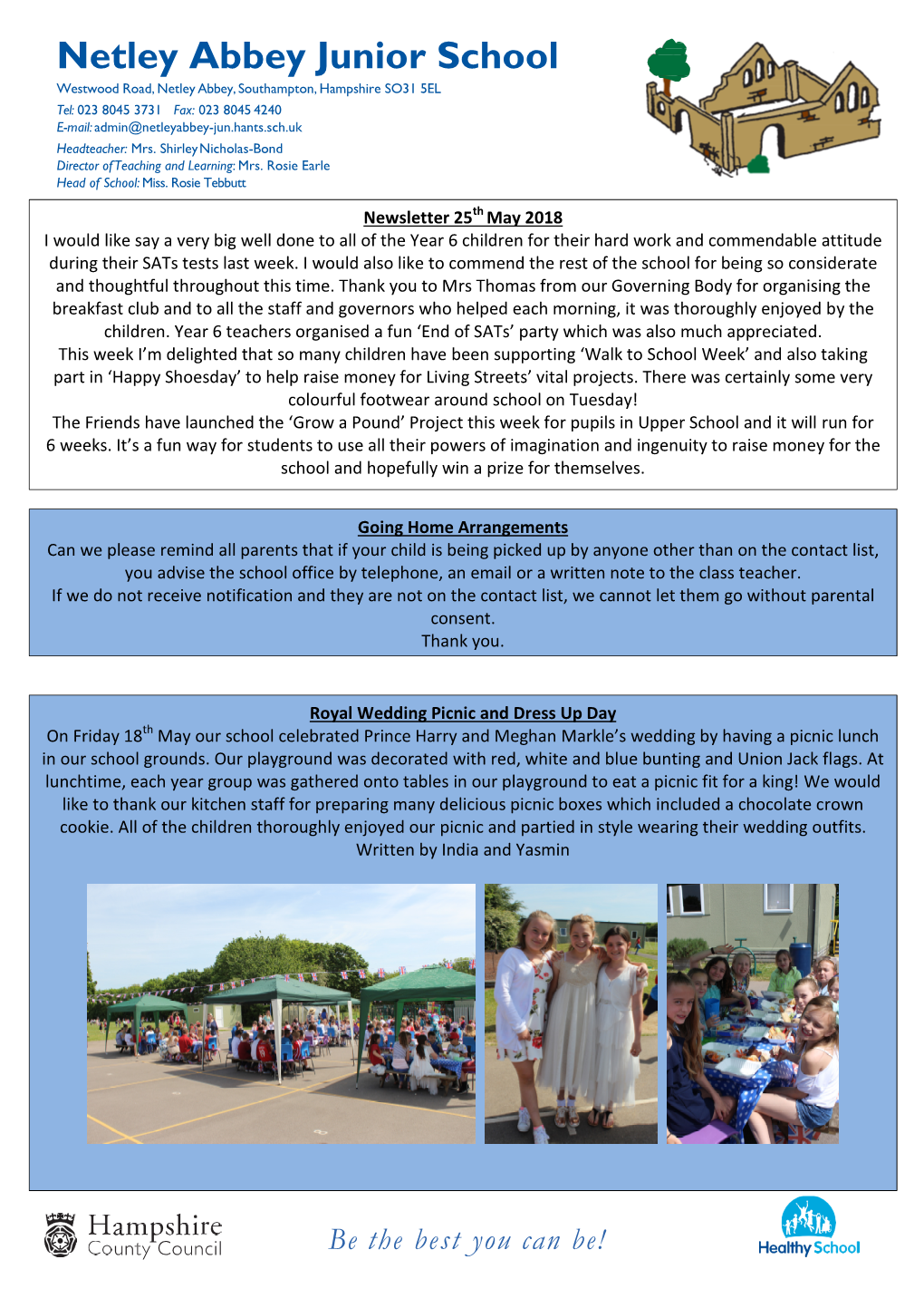 Newsletter 25Th May 2018