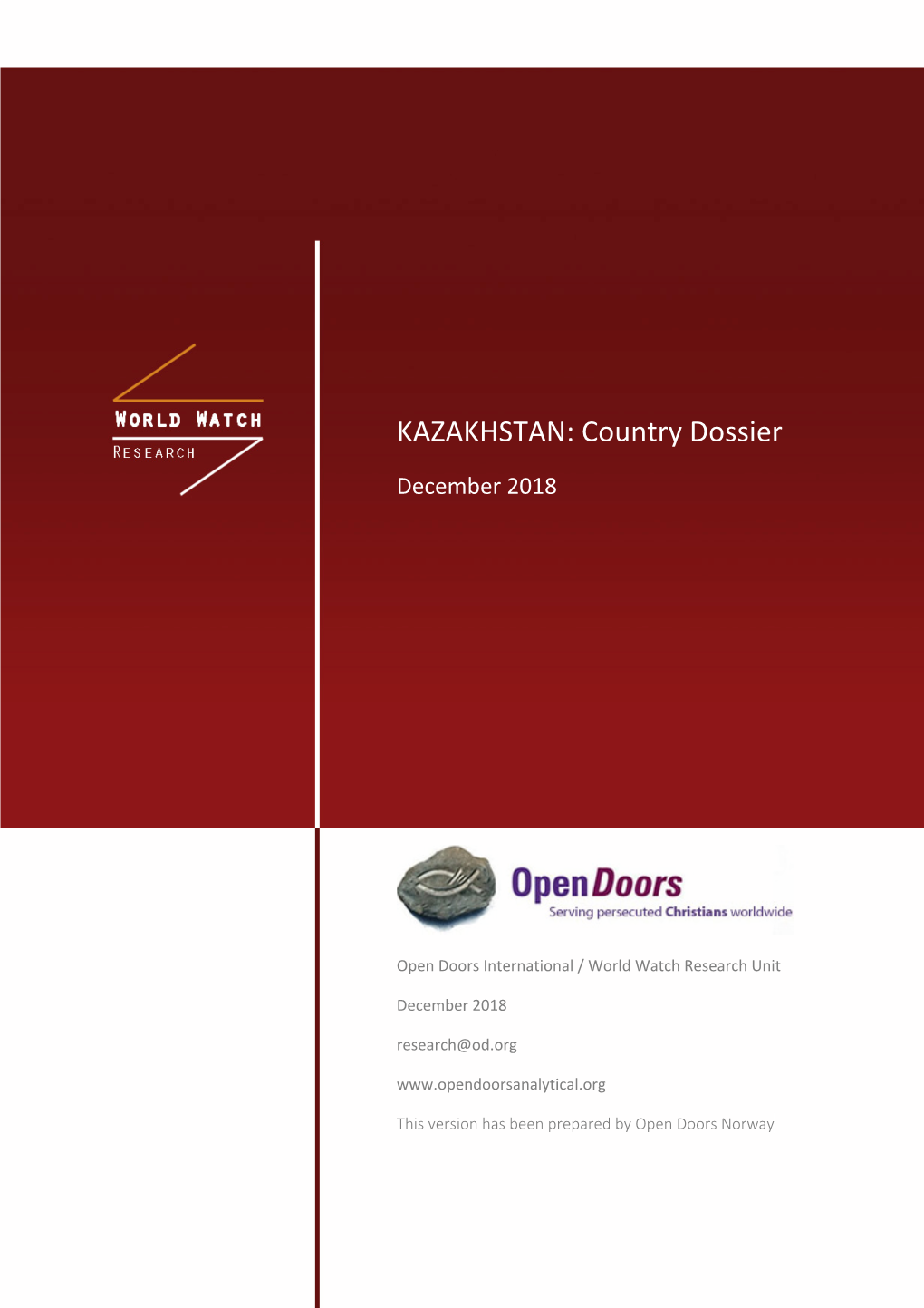 KAZAKHSTAN: Country Dossier