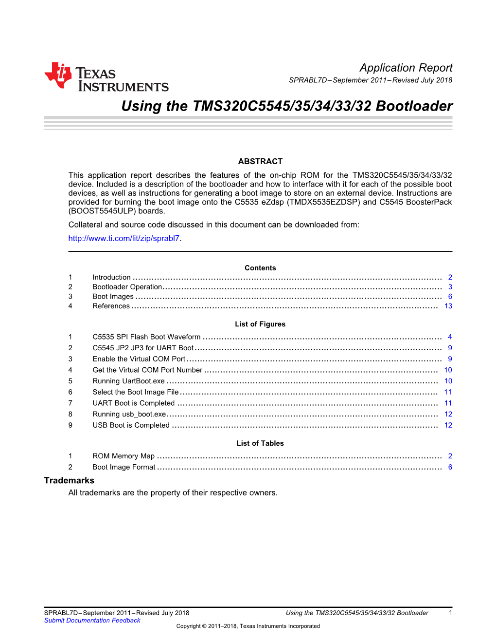 Using the TMS320C5545/35/34/33/32 Bootloader (Rev. D)