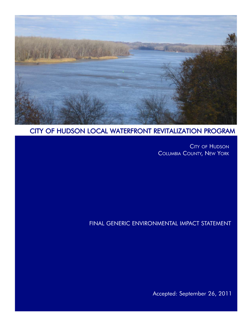 City of Hudson Local Waterfront Revitalization Program