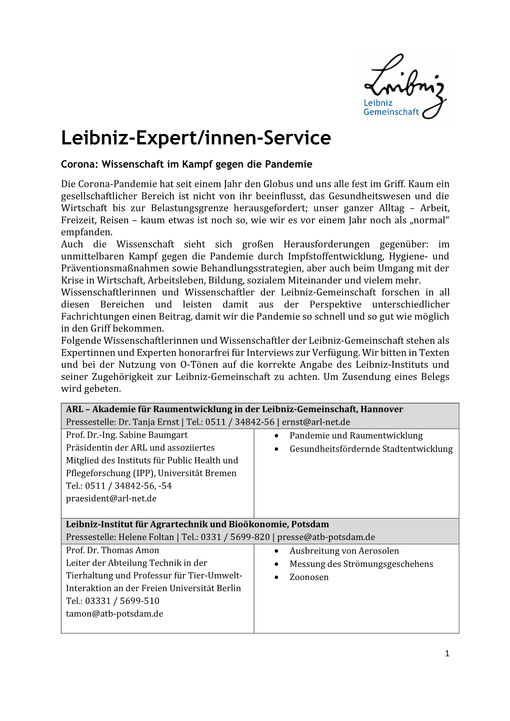 Leibniz-Expert/Innenservice "Corona