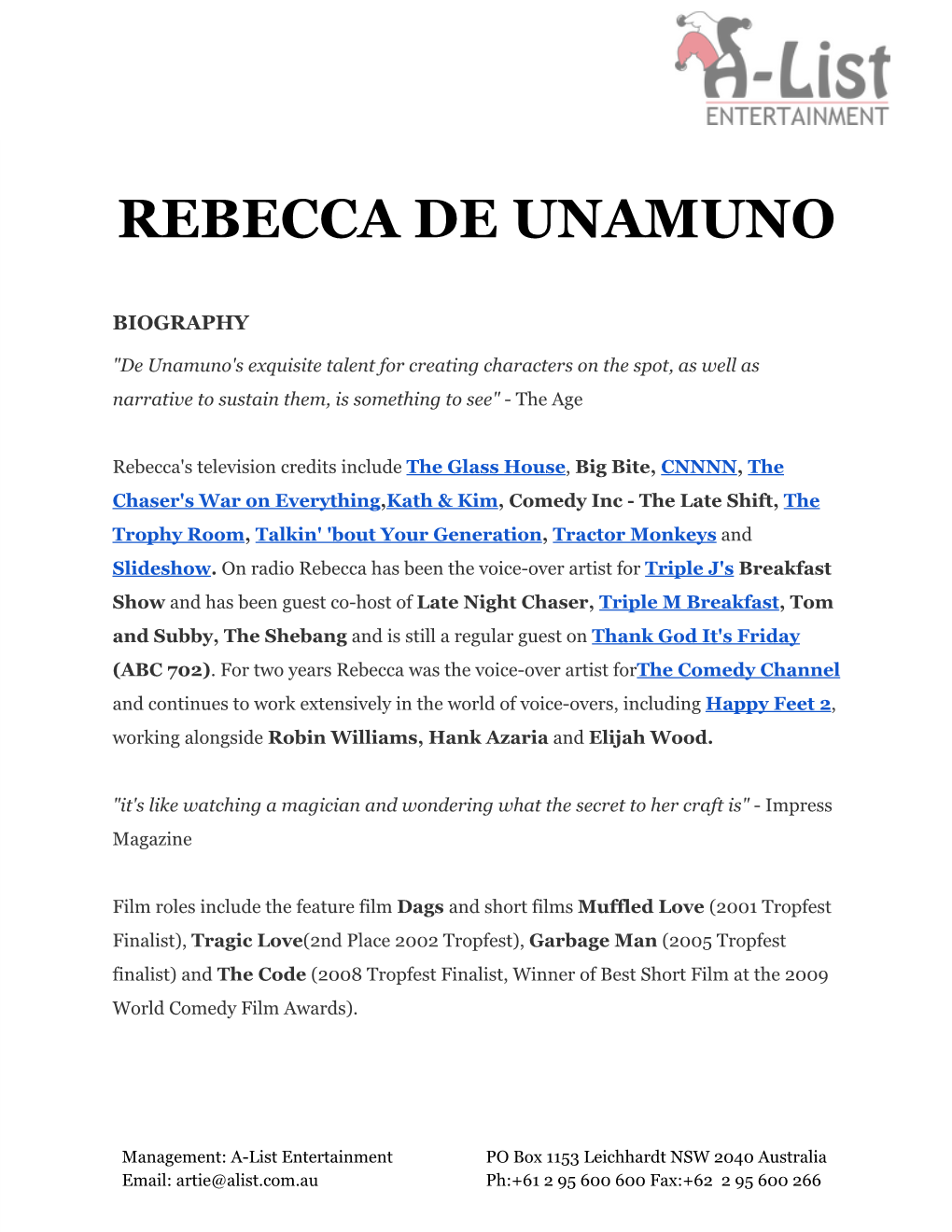 Rebecca De Unamuno