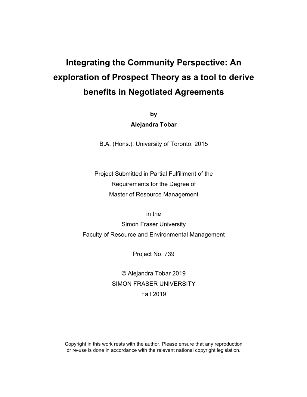 An Exploration of Prospect Theory As a Tool to Derive Benefits in Negotiated Agreements