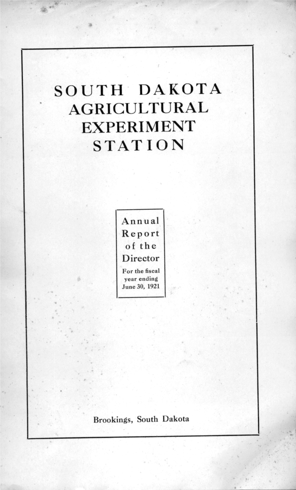 South Dakota Agricultural Experiment Station