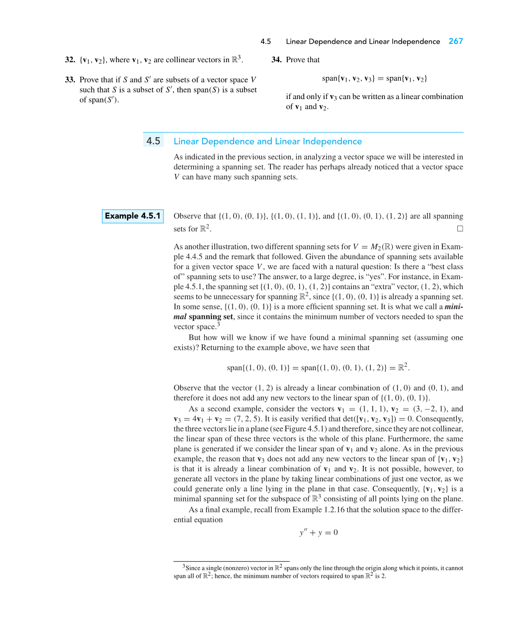 Linear Dependence and Linear Independence 267