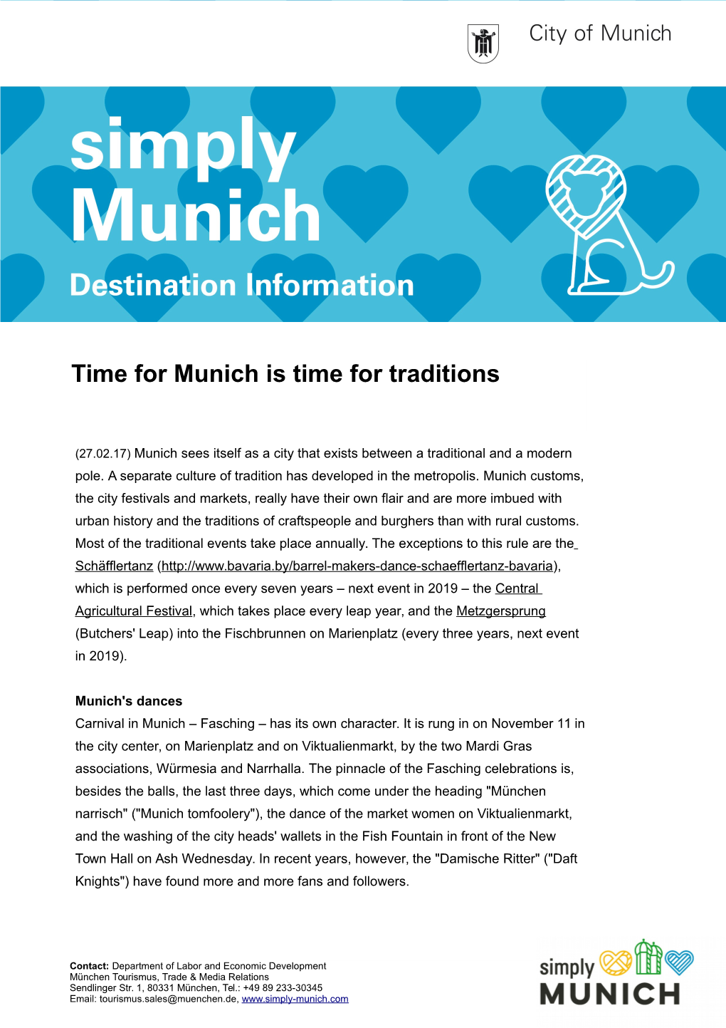 Time for Munich Is Time for Traditions