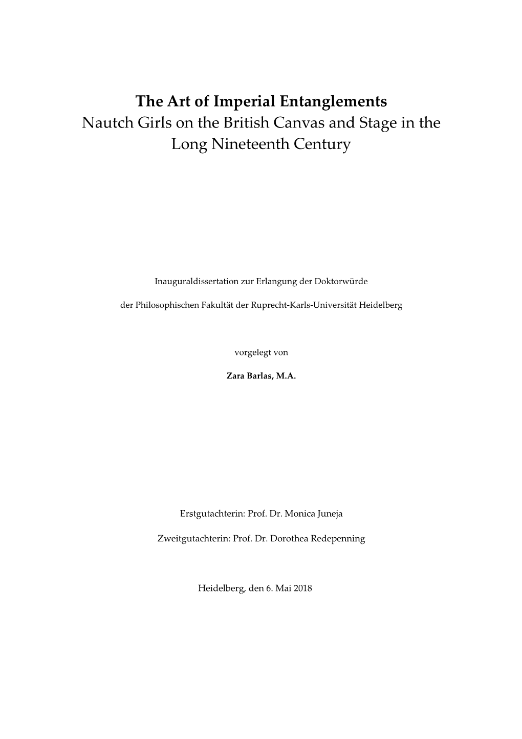 The Art of Imperial Entanglements Nautch Girls on the British Canvas and Stage in the Long Nineteenth Century