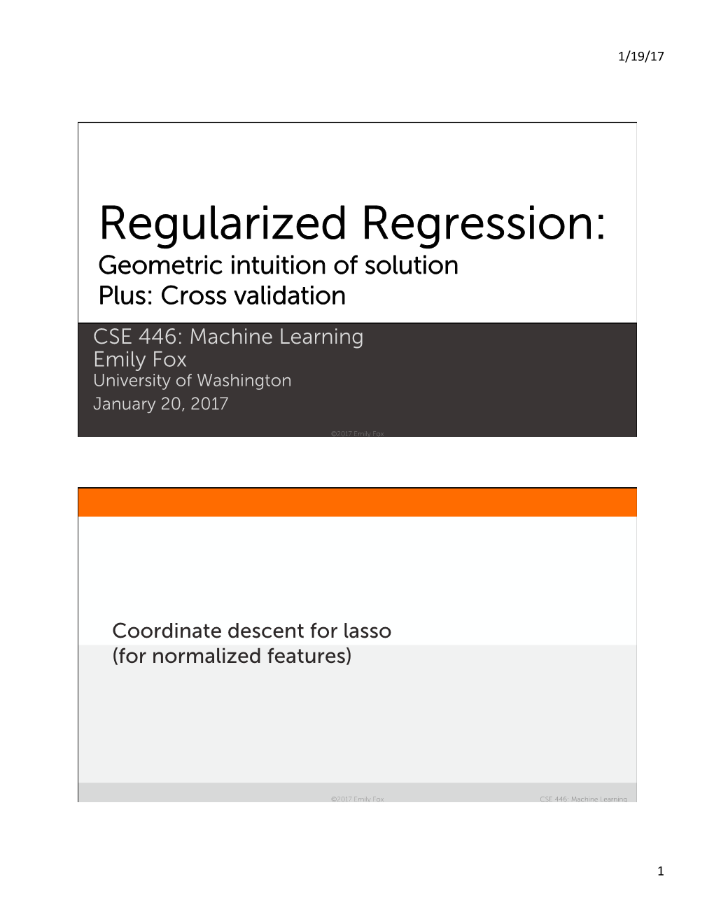 LASSO Geometric Interpretation, Cross Validation Slides