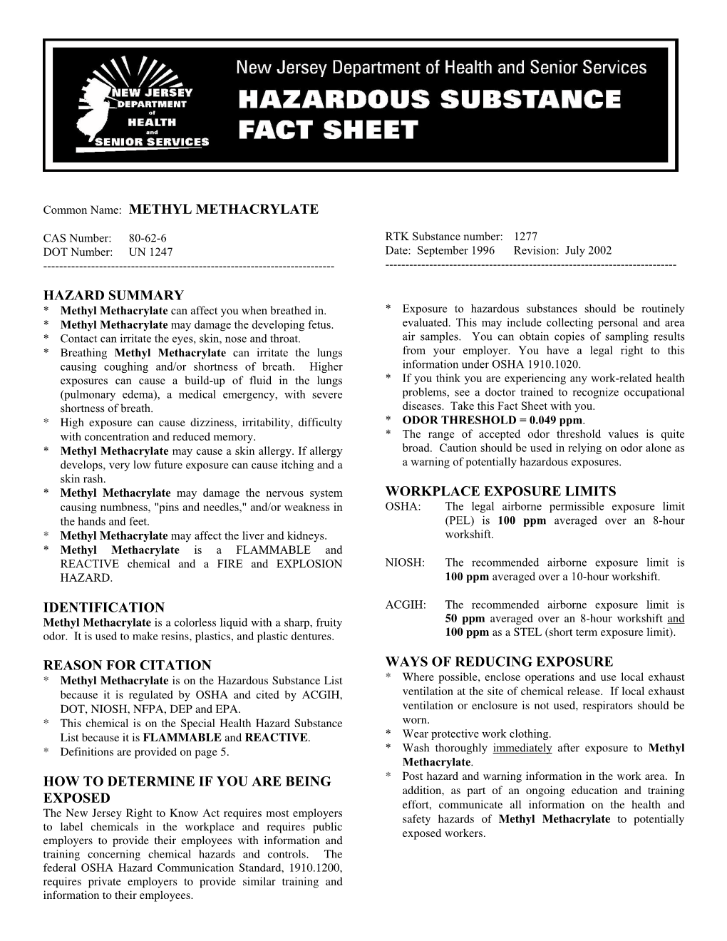 Methyl Methacrylate