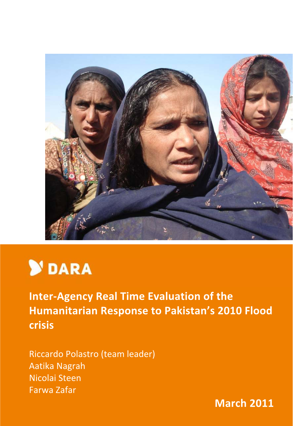 Inter Agency RTE of Humanitarian Response to 2010 Flood Crisis