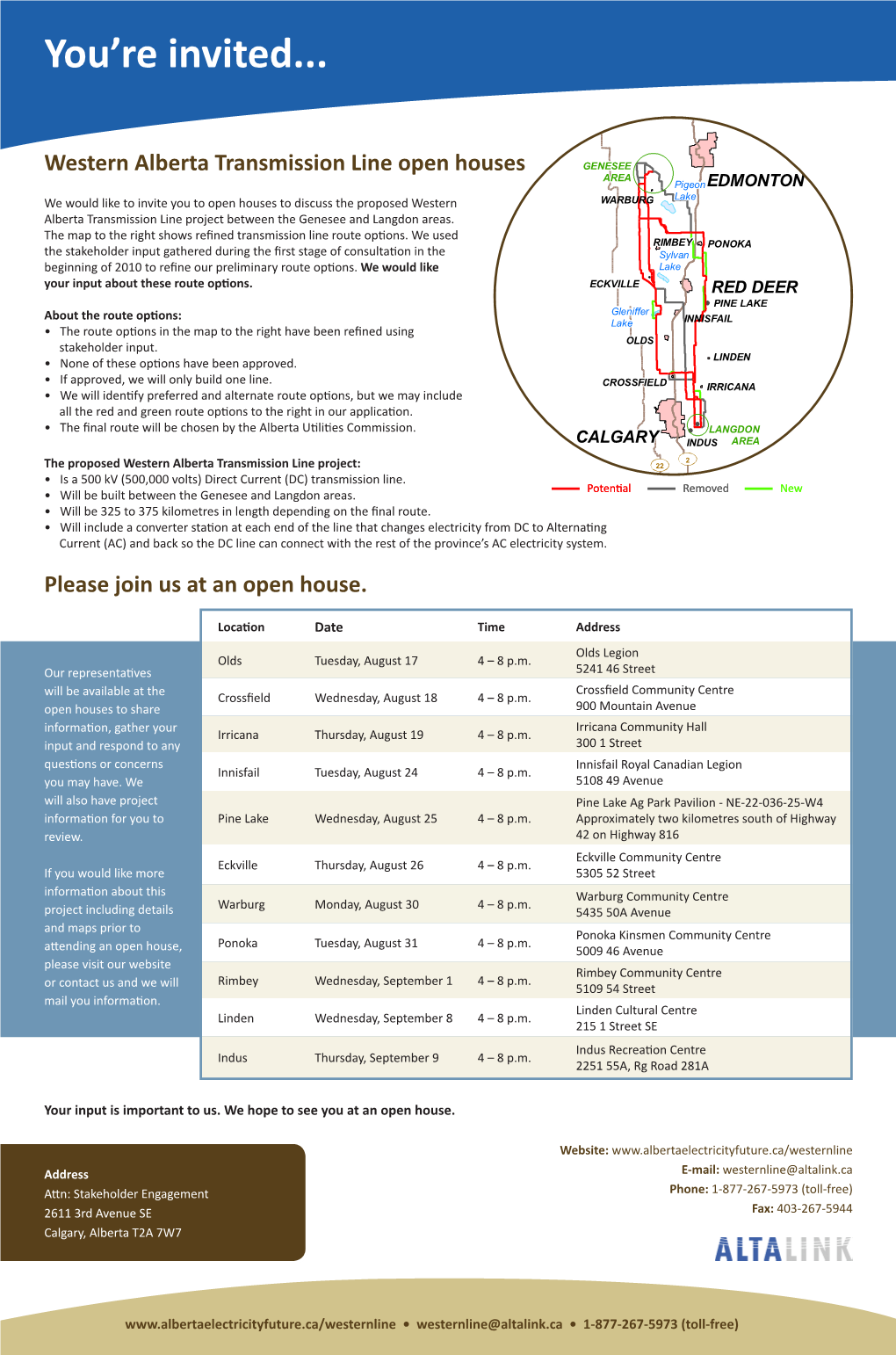 Western Alberta Transmission Line Open Houses