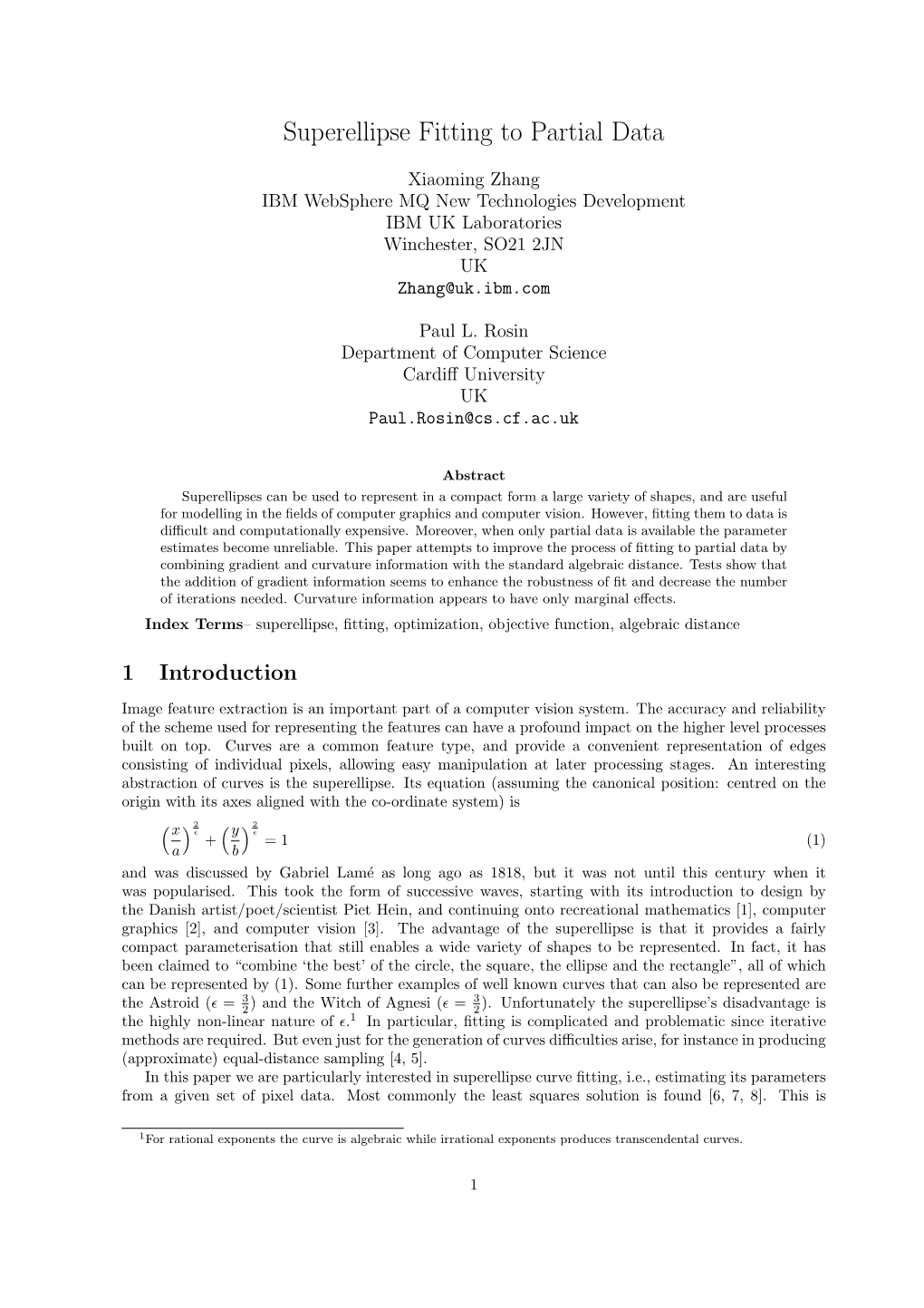 Superellipse Fitting to Partial Data