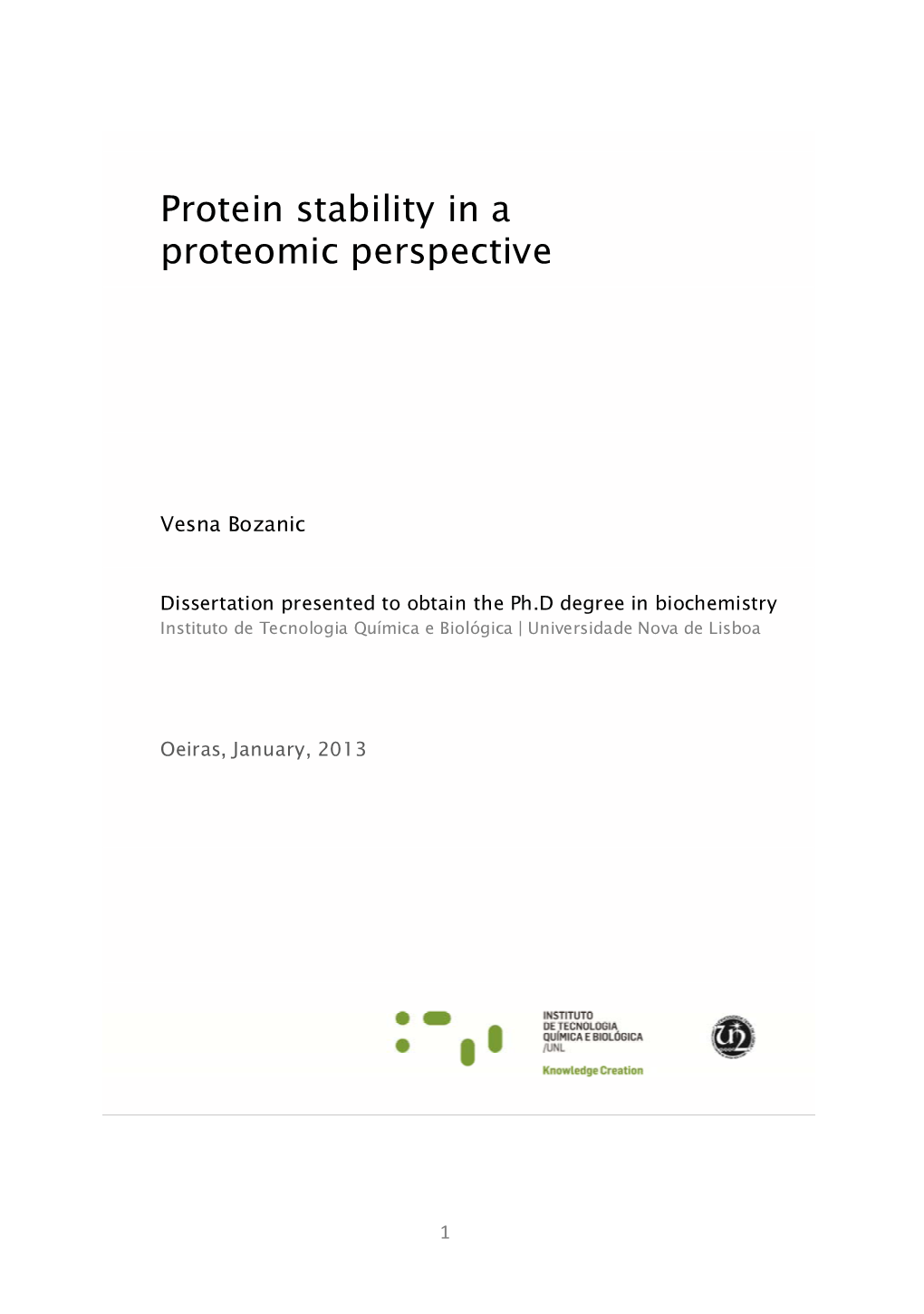 Protein Stability in a Proteomic Perspective