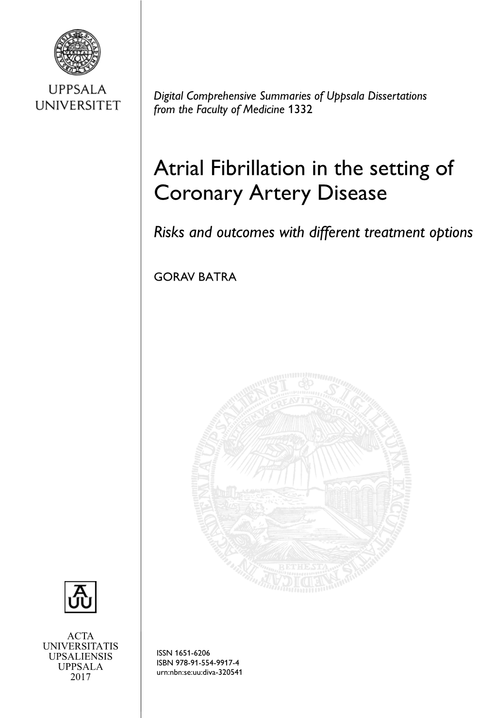 Atrial Fibrillation in the Setting of Coronary Artery Disease