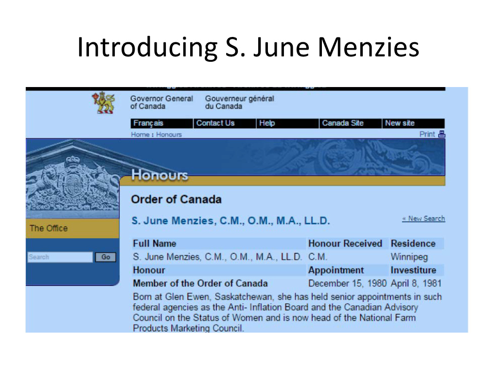 Introducing S. June Menzies