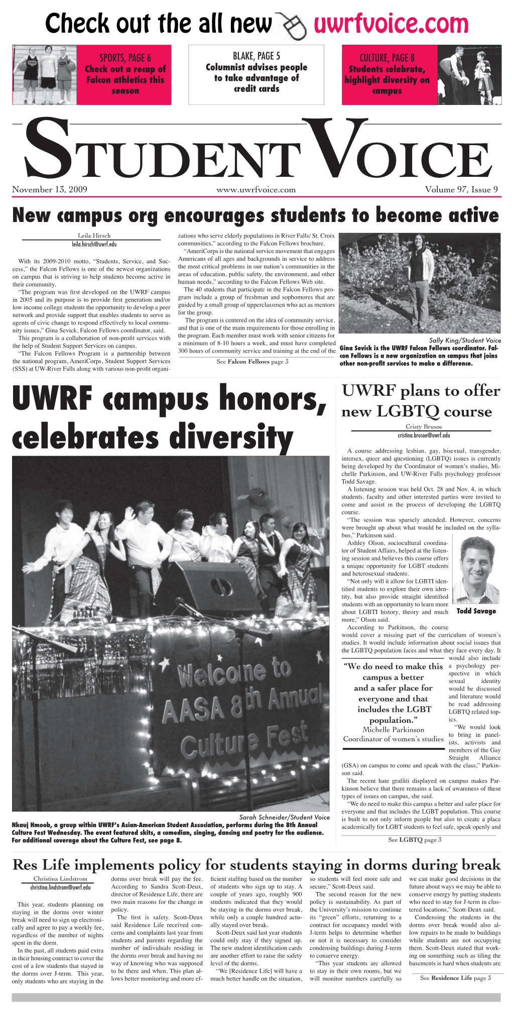 UWRF Campus Honors, Celebrates Diversity