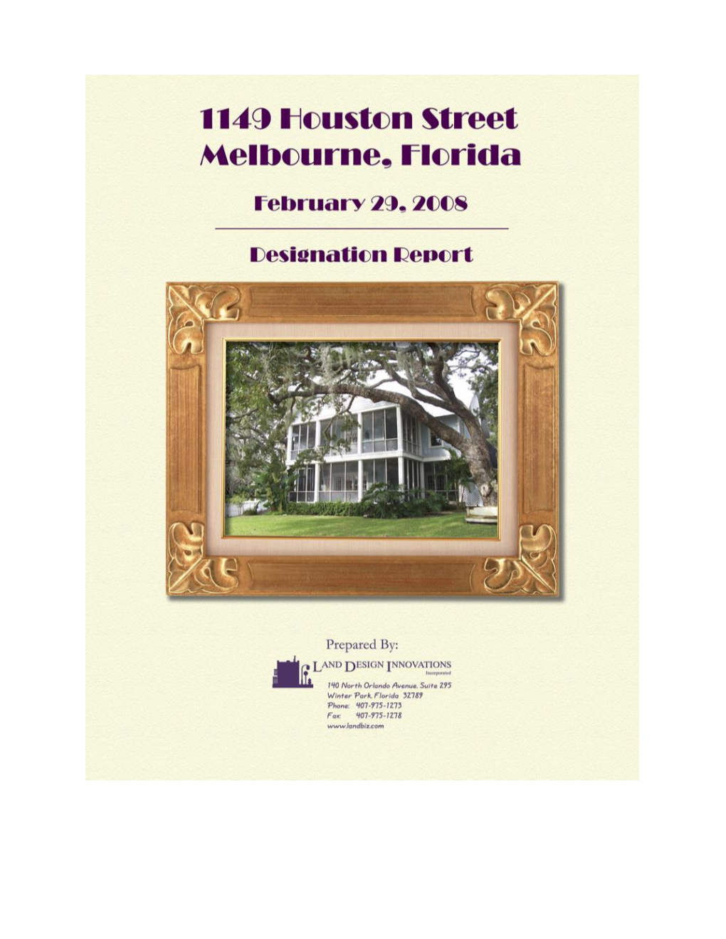 Historic Designation Report