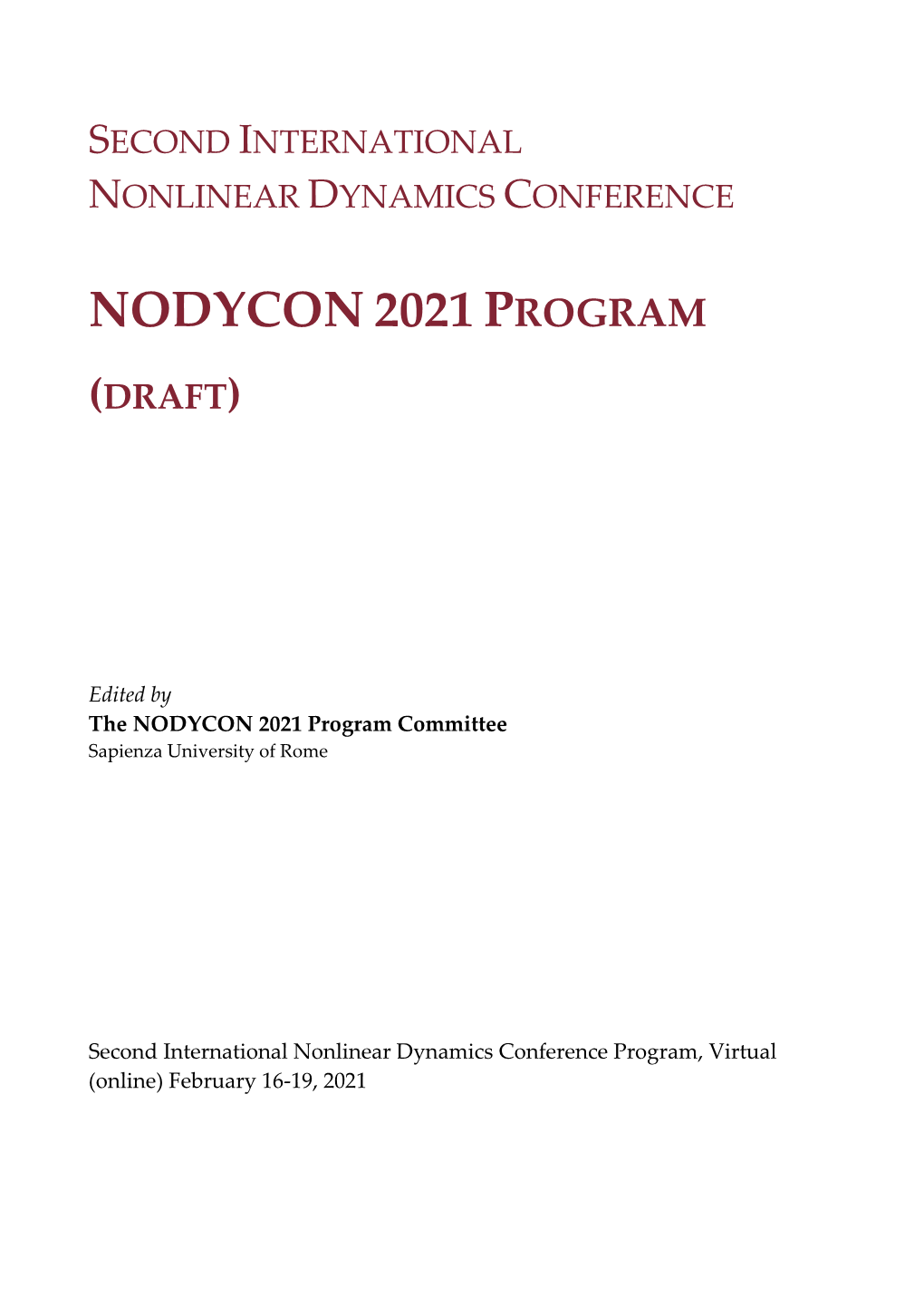 Nodycon 2021 Program