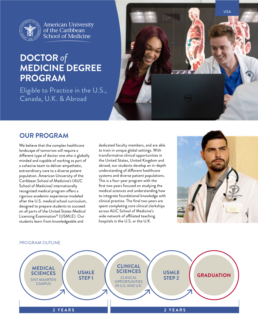 DOCTOR of MEDICINE DEGREE PROGRAM Eligible to Practice in the U.S., Canada, U.K