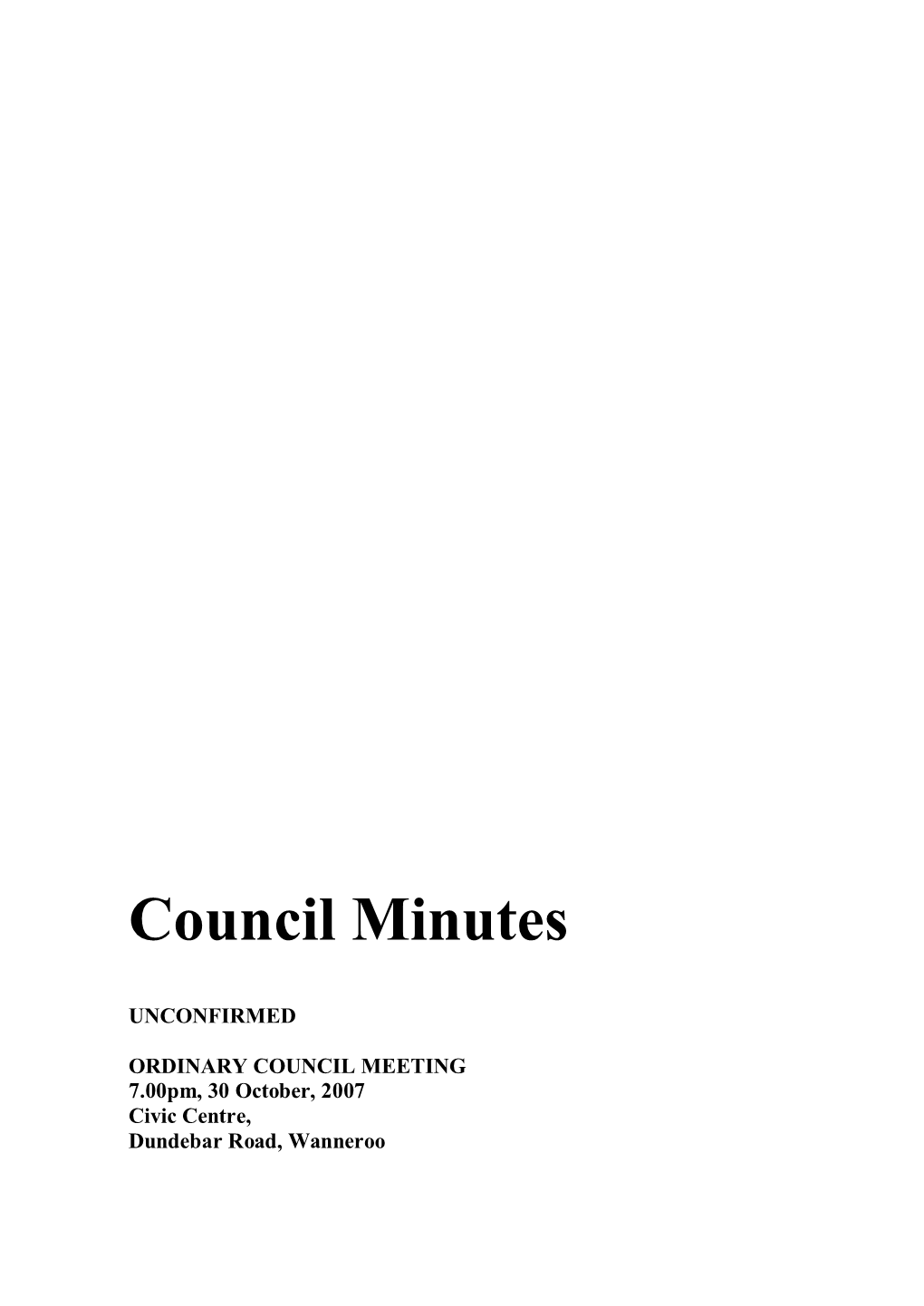 Council Minutes