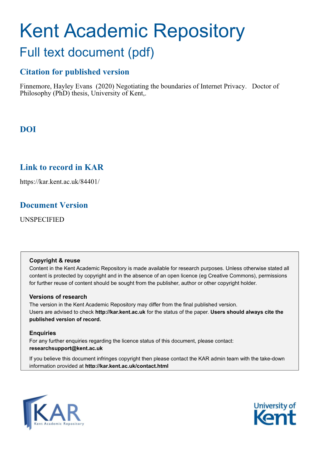 Exploring the Negotiation of the Boundaries of Internet Privacy