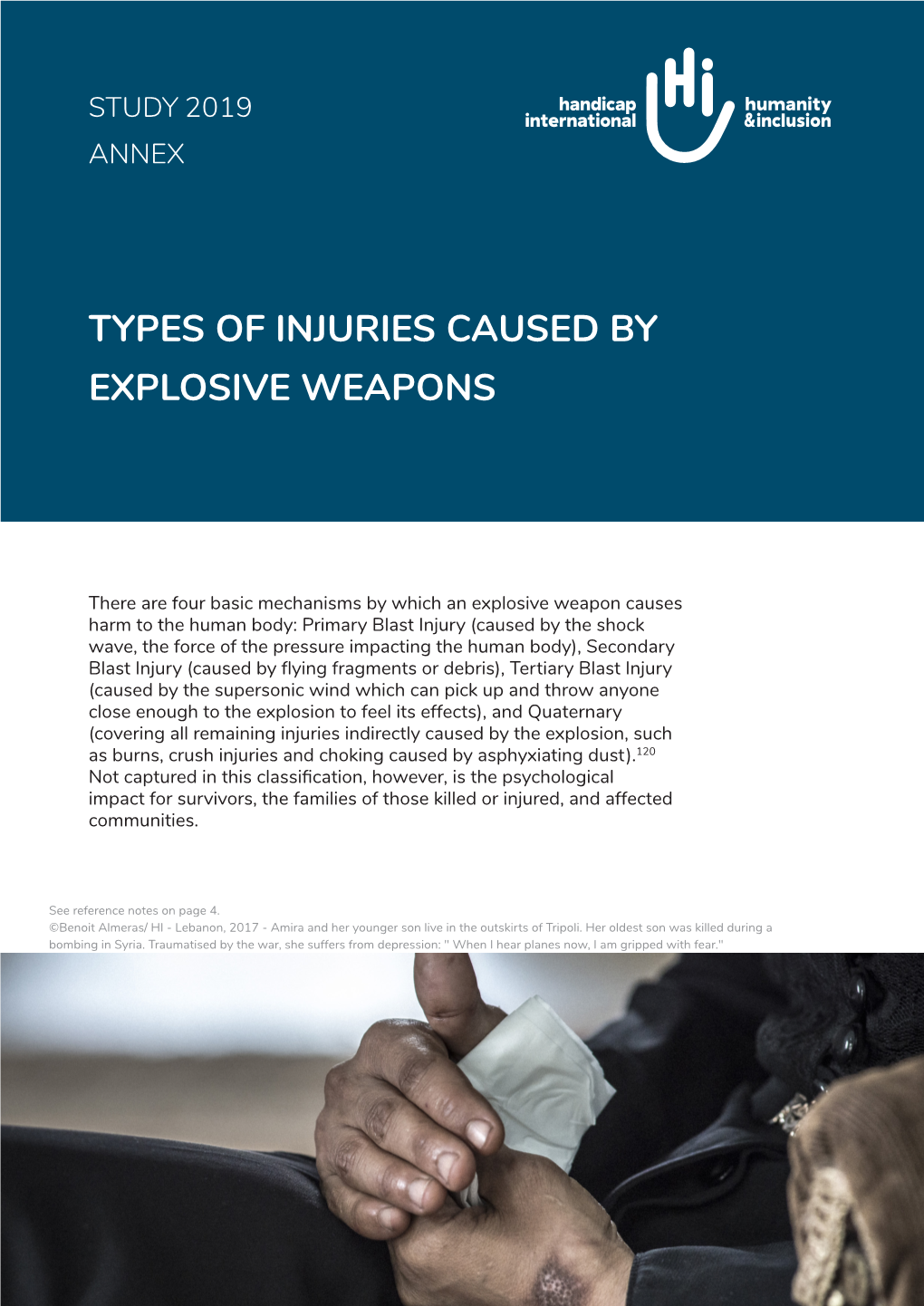 Types of Injuries Caused by Explosive Weapons