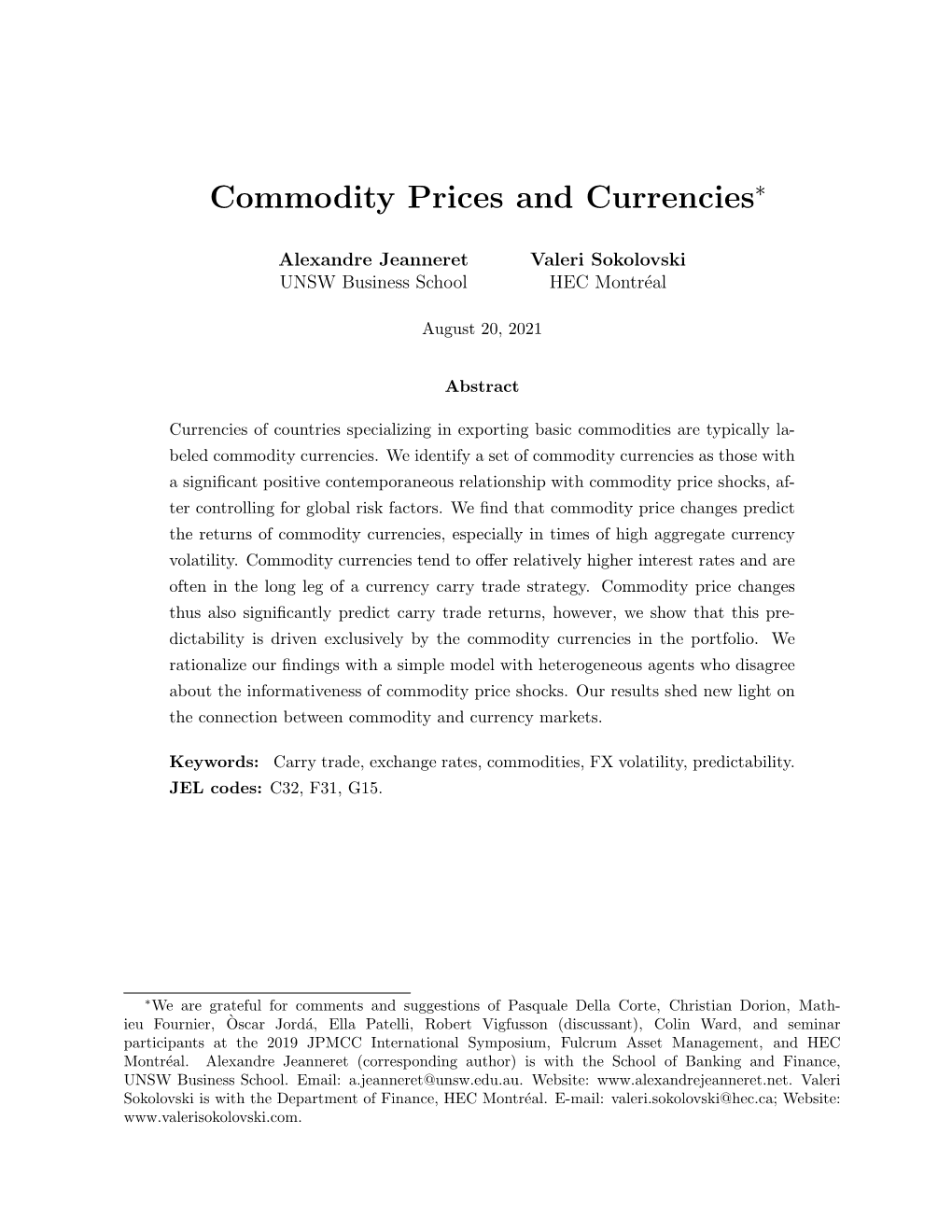 Commodity Prices and Currencies∗