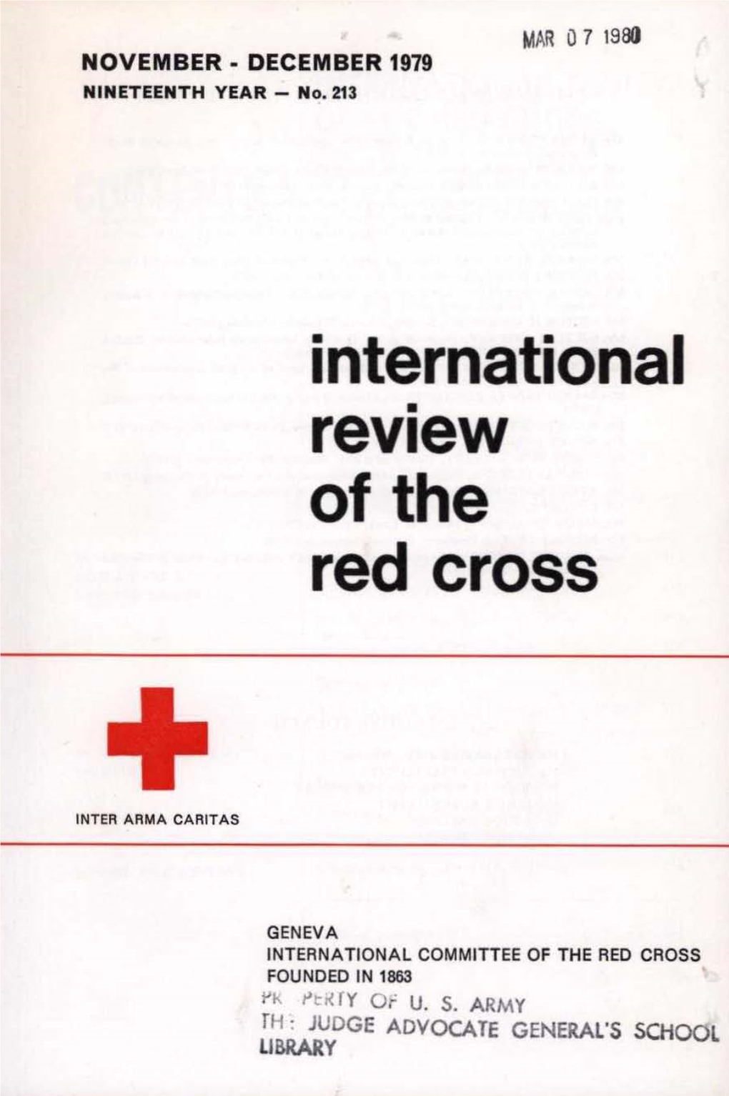 International Review of the Red Cross, November-December 1979