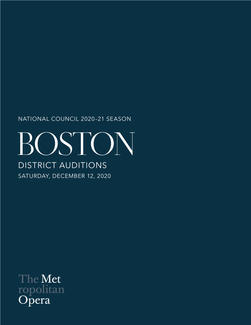 DISTRICT AUDITIONS SATURDAY, DECEMBER 12, 2020 the 2020 National Council Finalists Photo: Fay Fox / Met Opera