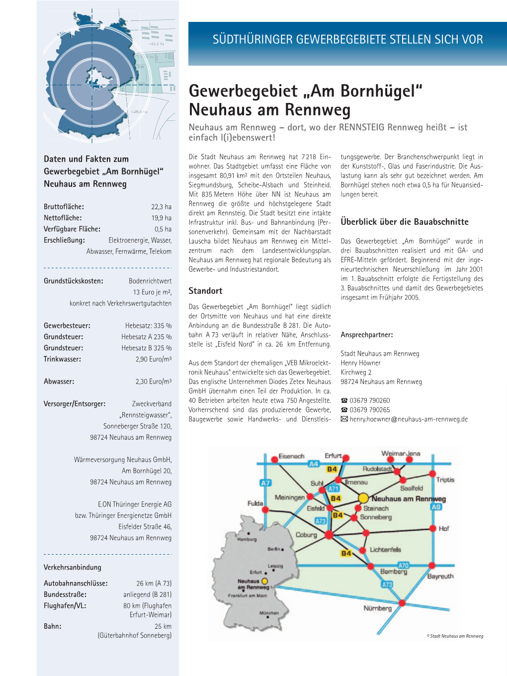 Gewerbegebiet „Am Bornhügel“ Neuhaus Am Rennweg