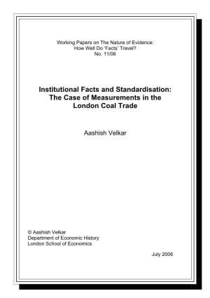 The Case of Measurements in the London Coal Trade