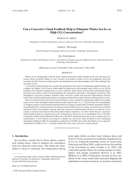 Can a Convective Cloud Feedback Help to Eliminate Winter Sea Ice at High CO2 Concentrations?