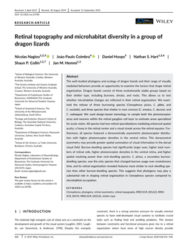 Retinal Topography and Microhabitat Diversity in a Group of Dragon Lizards