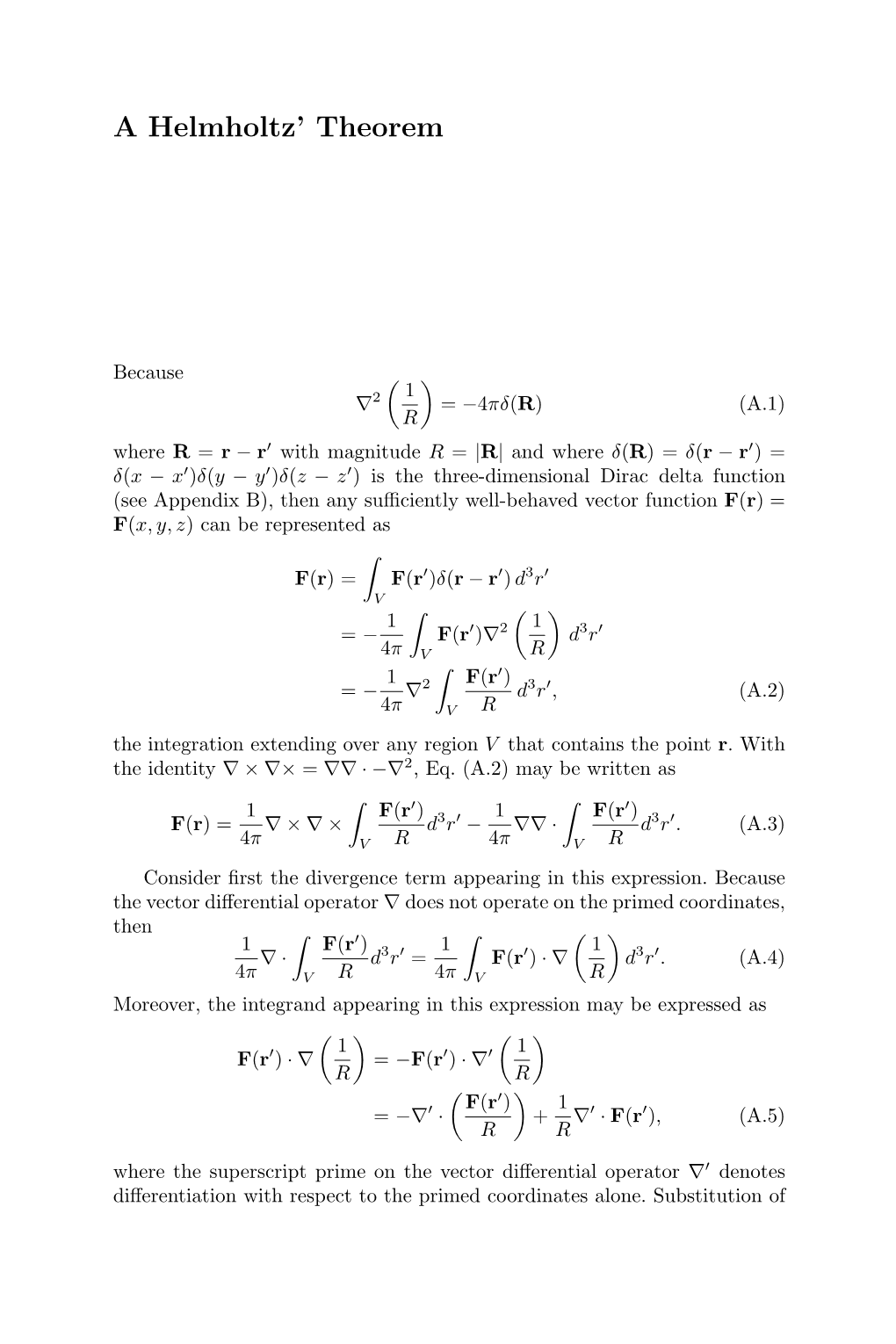 A Helmholtz' Theorem