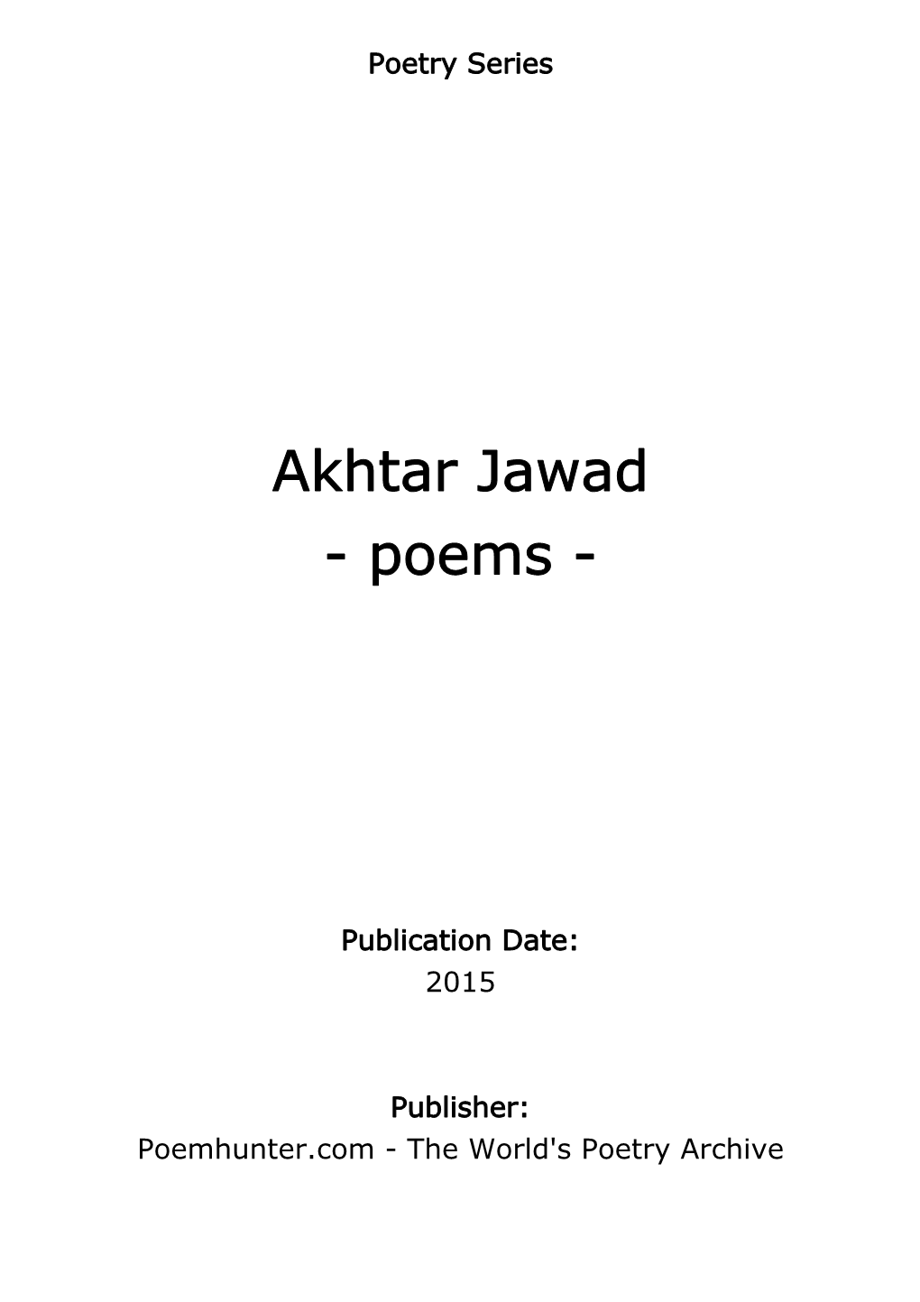 Akhtar Jawad - Poems