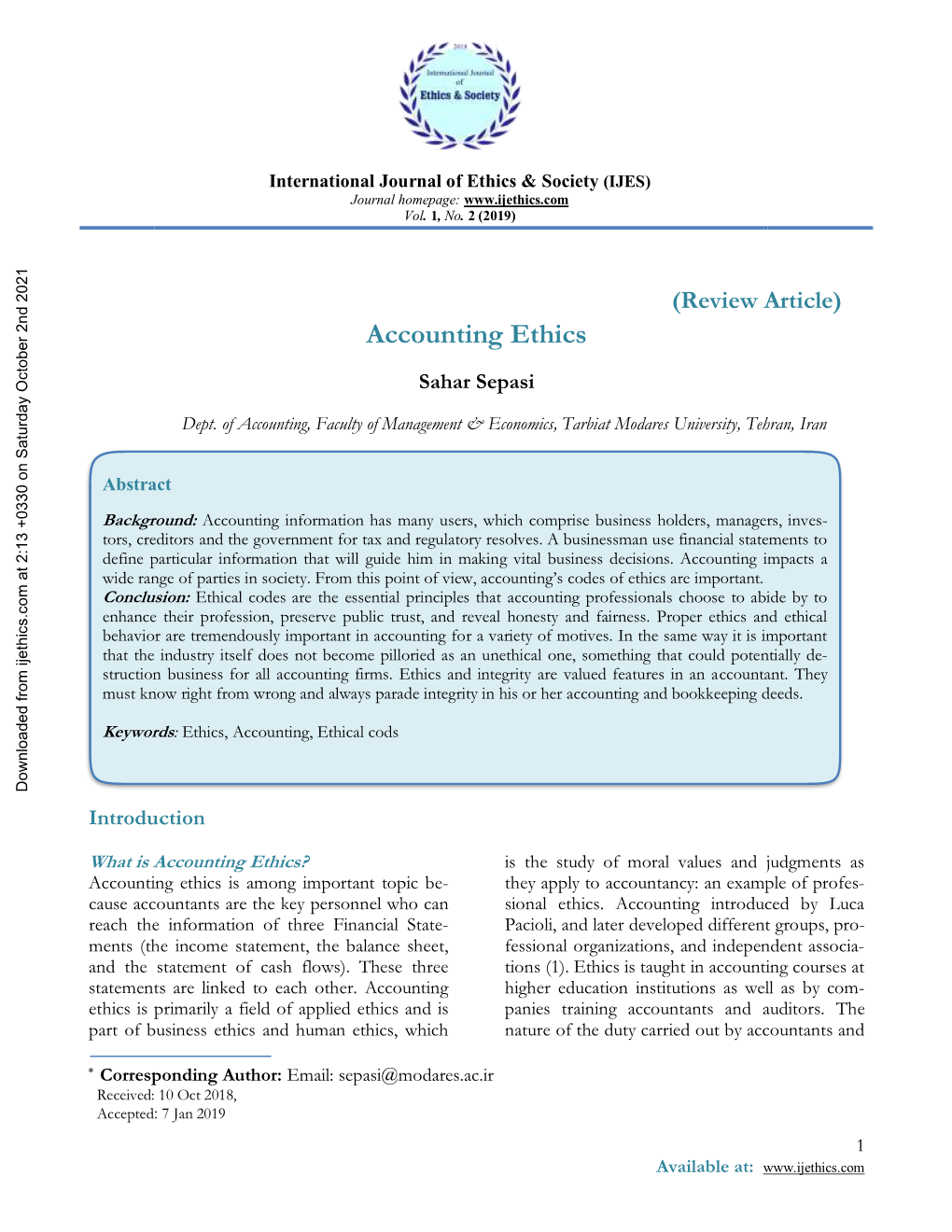 Accounting Ethics