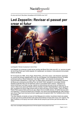 Led Zeppelin: Revisar El Passat Per Crear El Futur