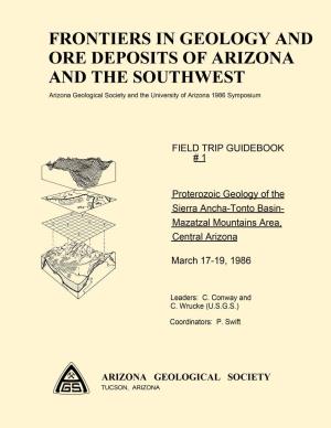 Frontiers in Geology and Ore Deposits of Arizona and the Southwest
