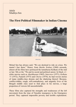 The First Political Filmmaker in Indian Cinema