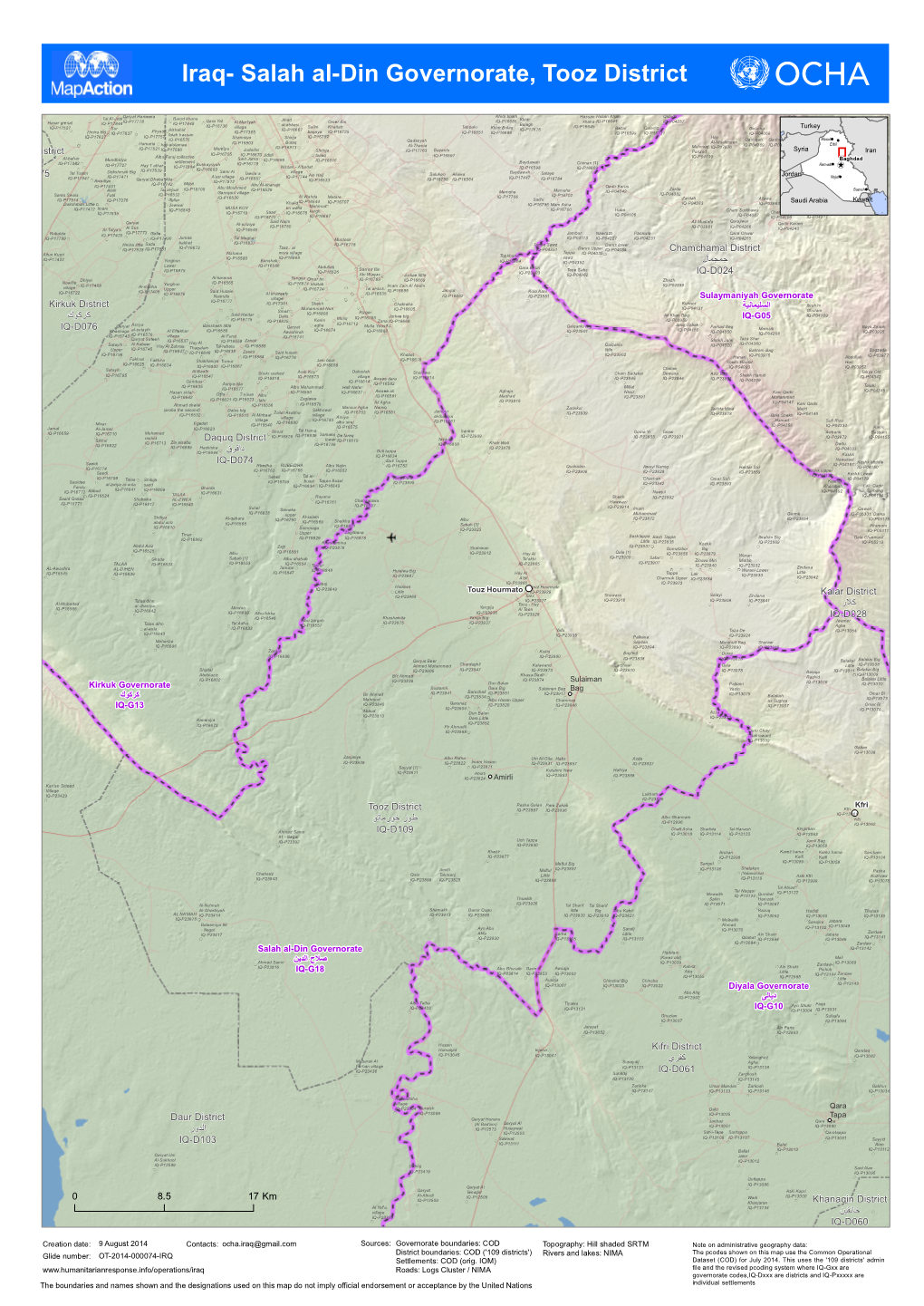 Salah Al-Din Governorate, Tooz District