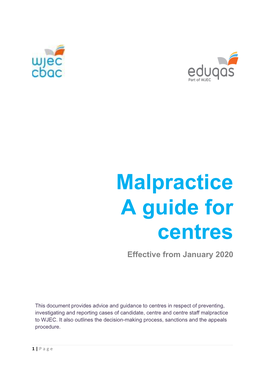 Malpractice a Guide for Centres